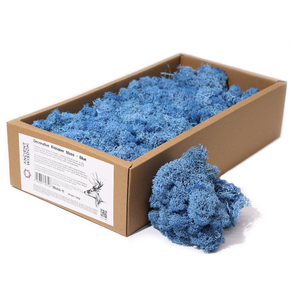 Quality Decorative Reindeer Moss - Blue - 635g Box
