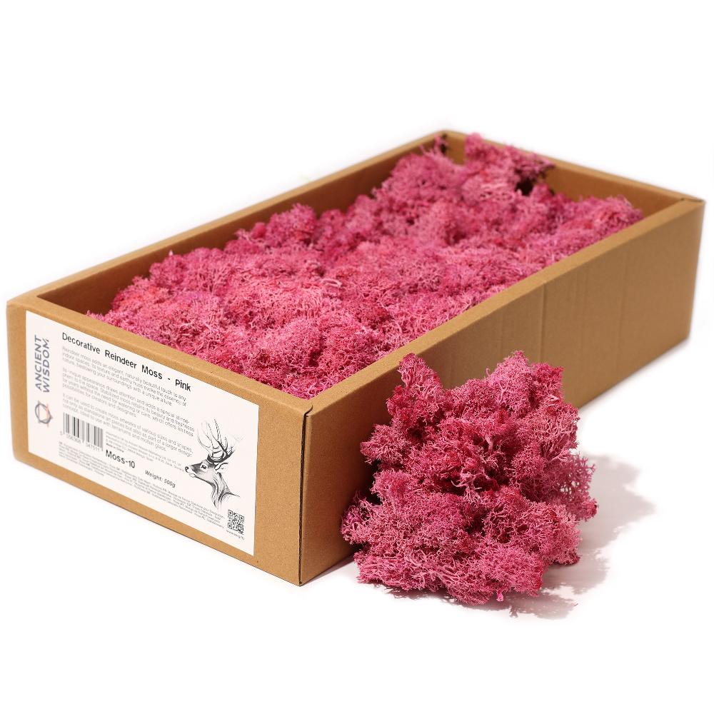 Quality Decorative Reindeer Moss - Pink - 635g Box