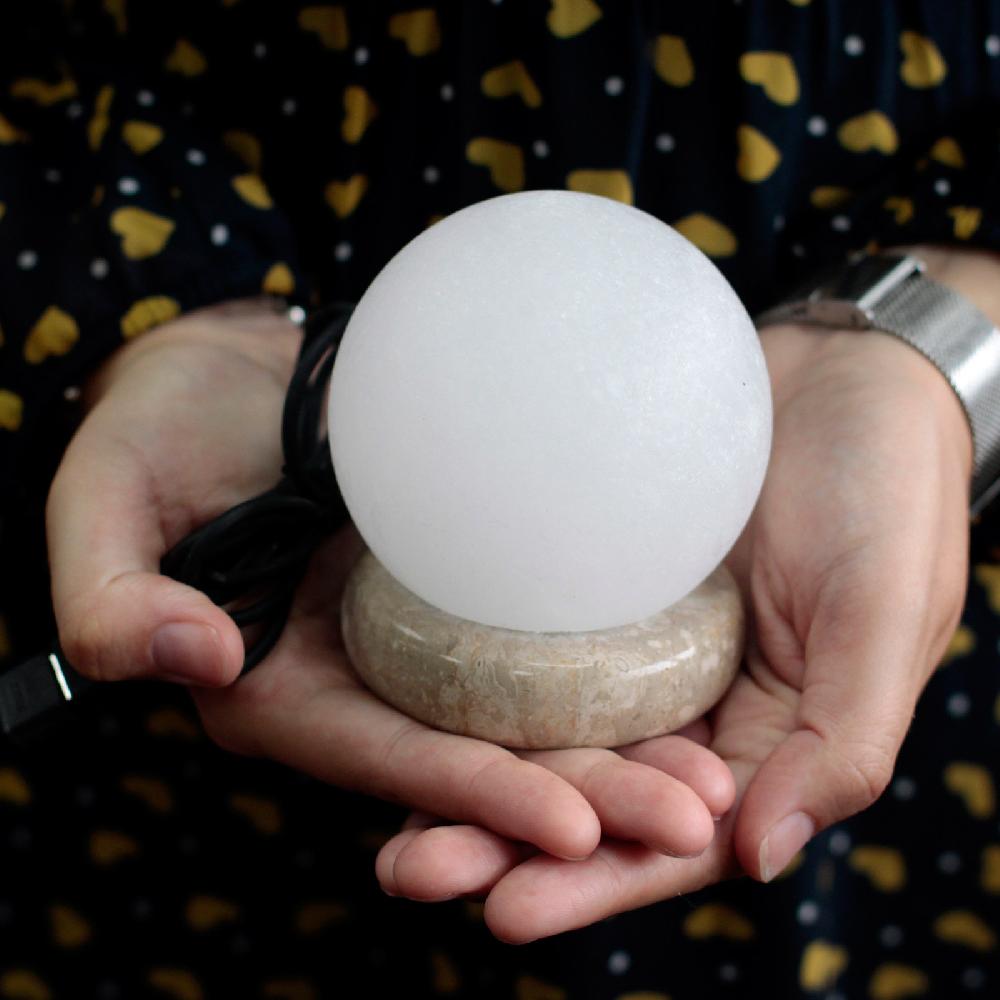 Quality USB Ball WHITE Salt Lamp - 9 Cm (multi)