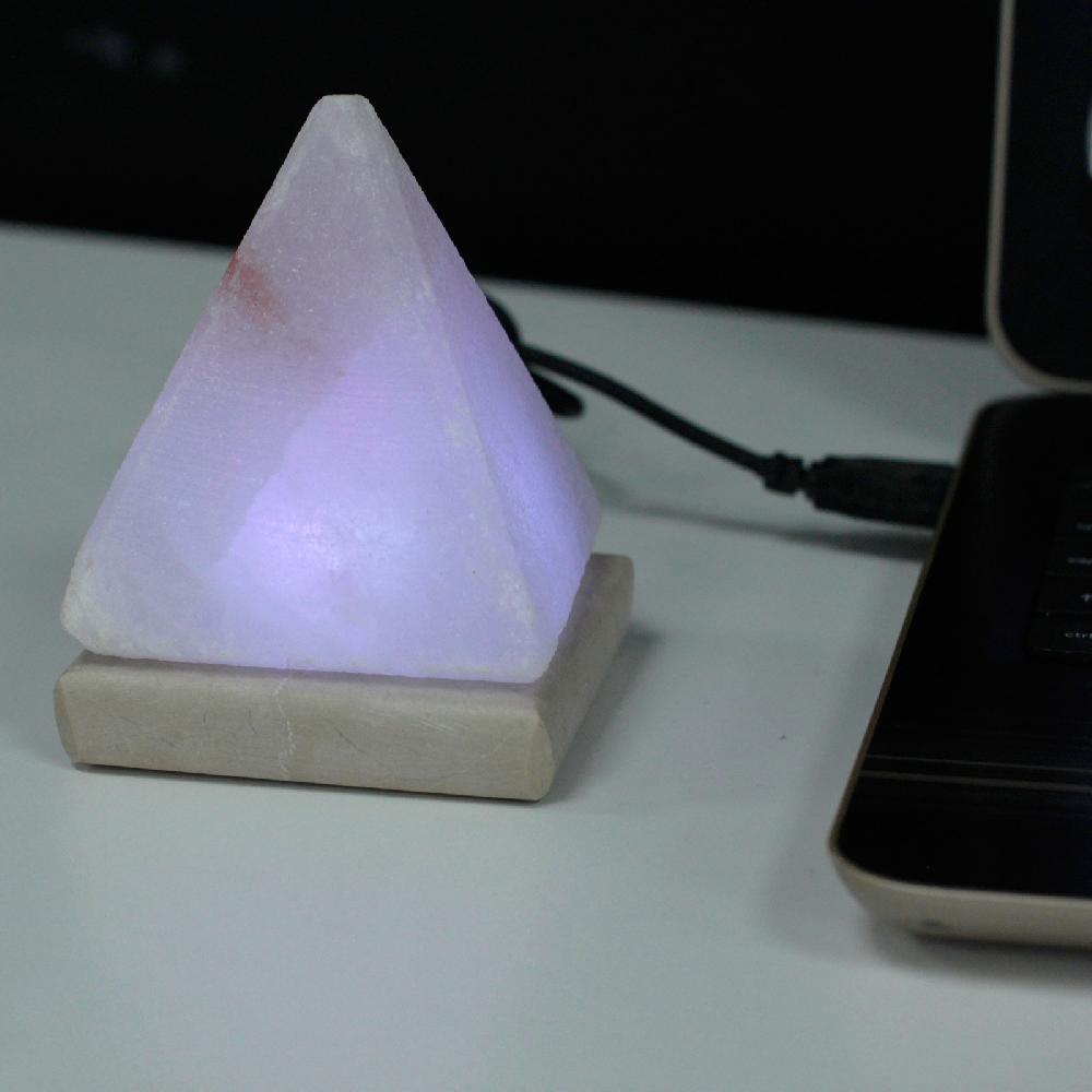 Quality USB Pyramid WHITE Salt Lamp - 9 Cm (multi)