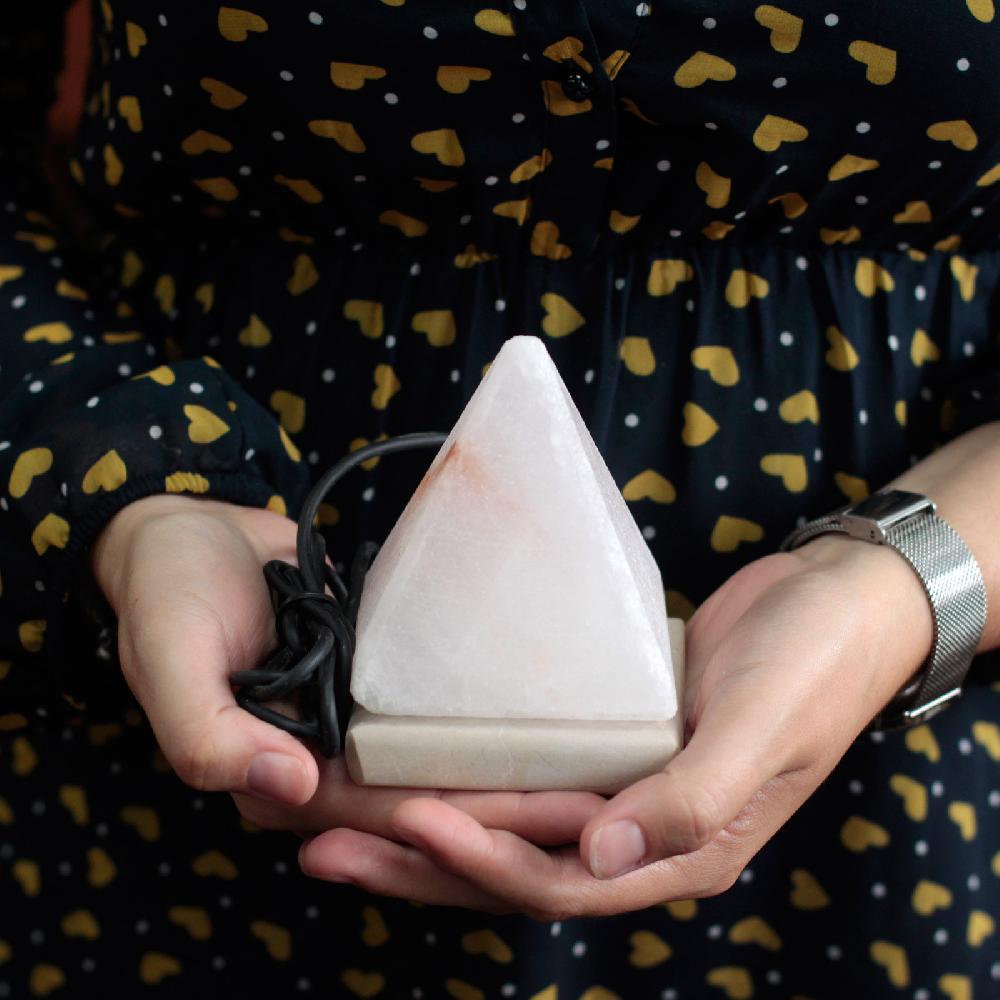 Quality USB Pyramid WHITE Salt Lamp - 9 Cm (multi)