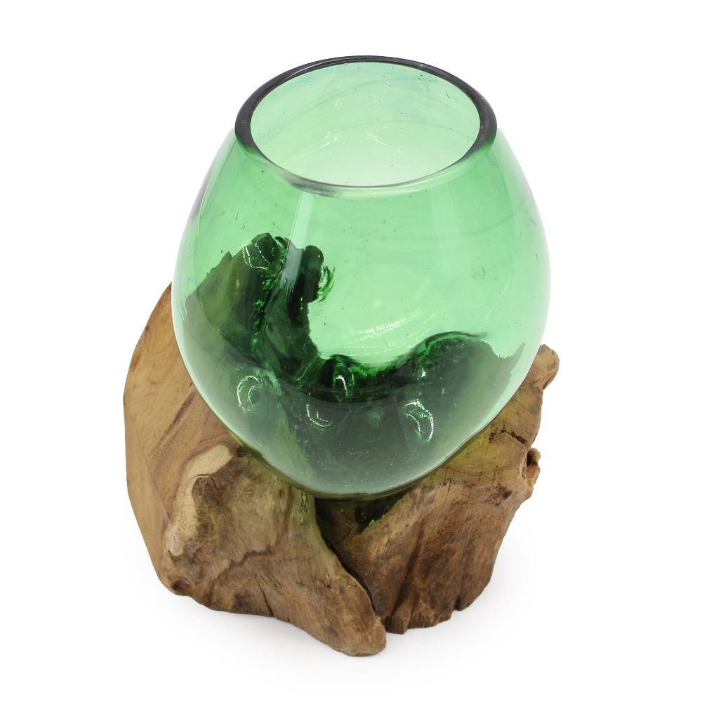 Recycled Beer Bottles - Small Bowl On Wood