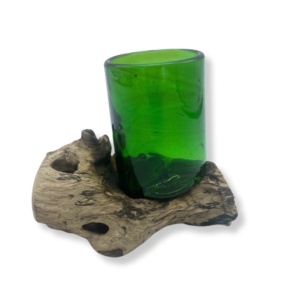 Recycled Beer Bottles - Whisky Glass On Wood