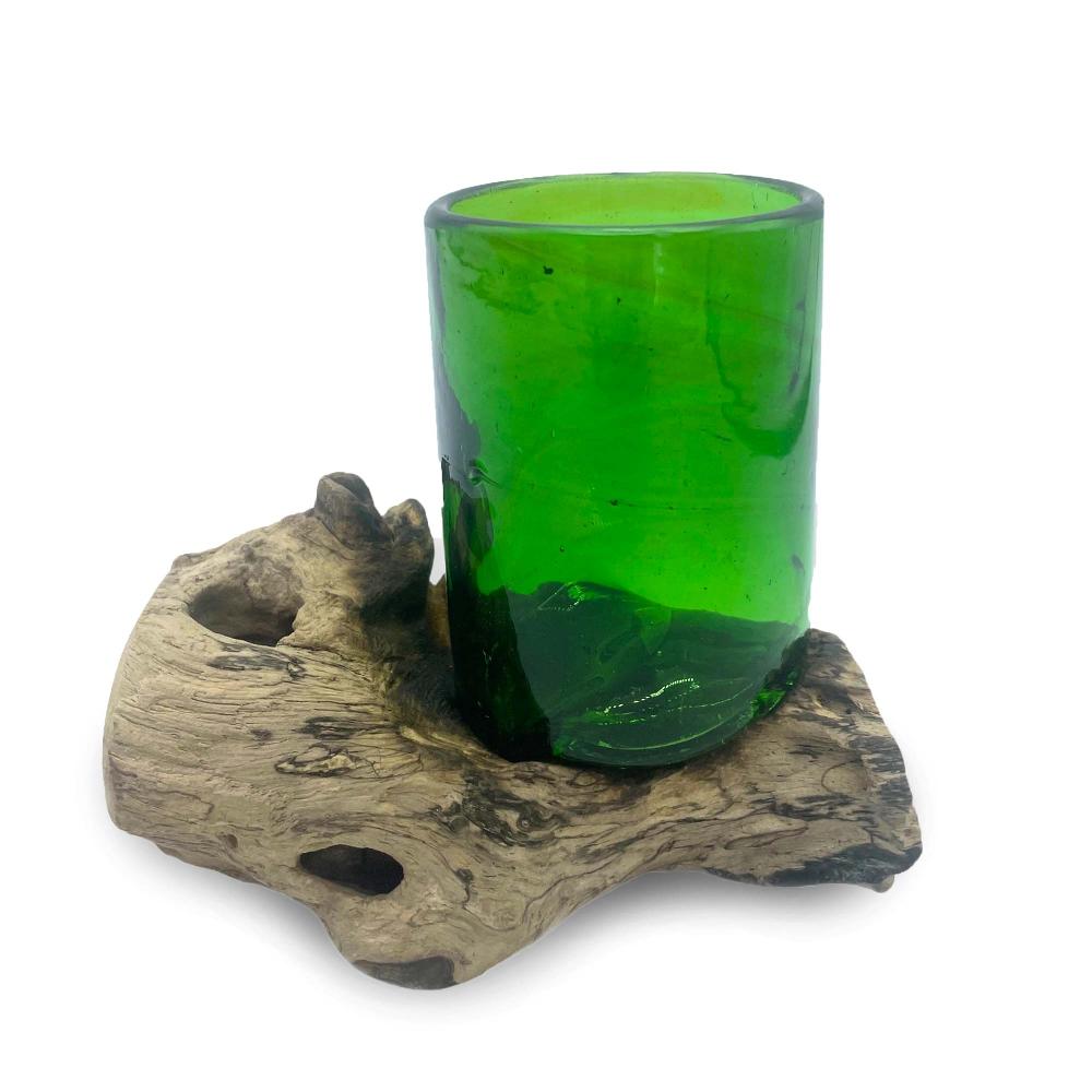 Recycled Beer Bottles - Whisky Glass On Wood