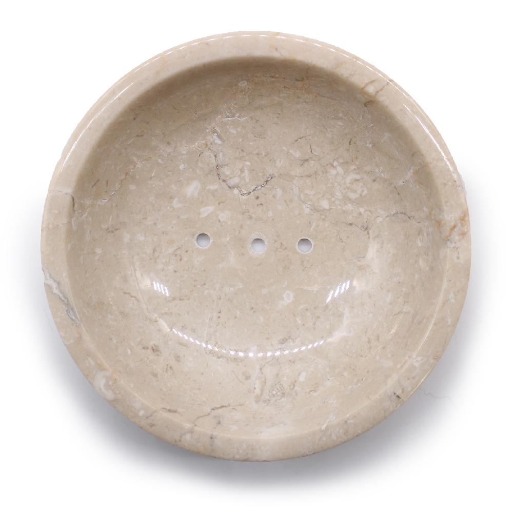Round Honey Marble Rounded Soap Dish