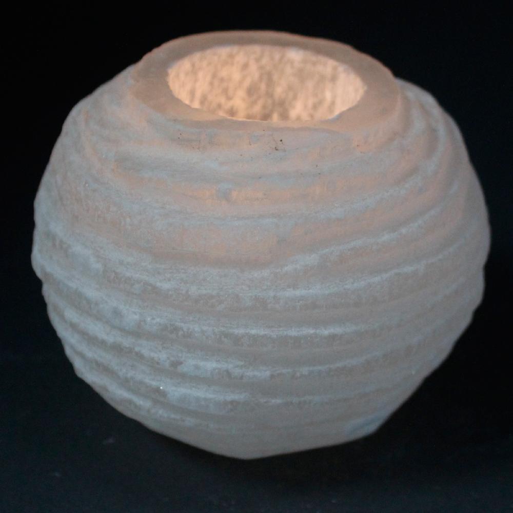 Selenite Snowball Candle Holder - 8 Cm