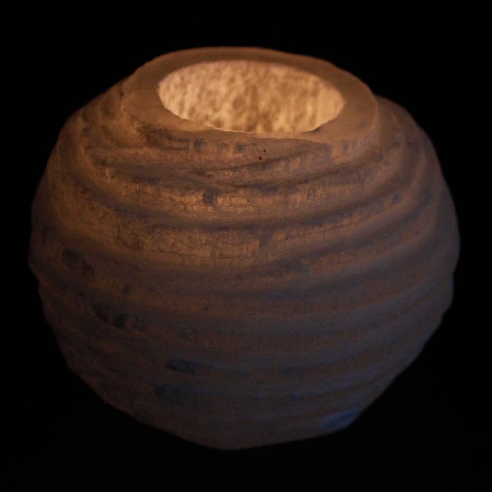 Selenite Snowball Candle Holder - 8 Cm