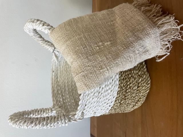 Set Of 3 Seagrass Basket Set - Natural White
