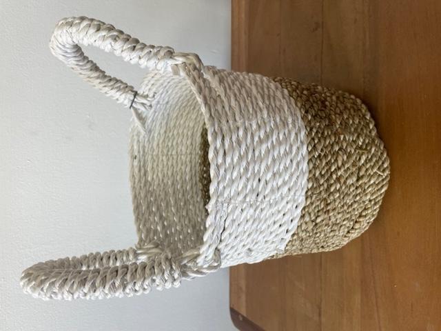 Set Of 3 Seagrass Basket Set - Natural White