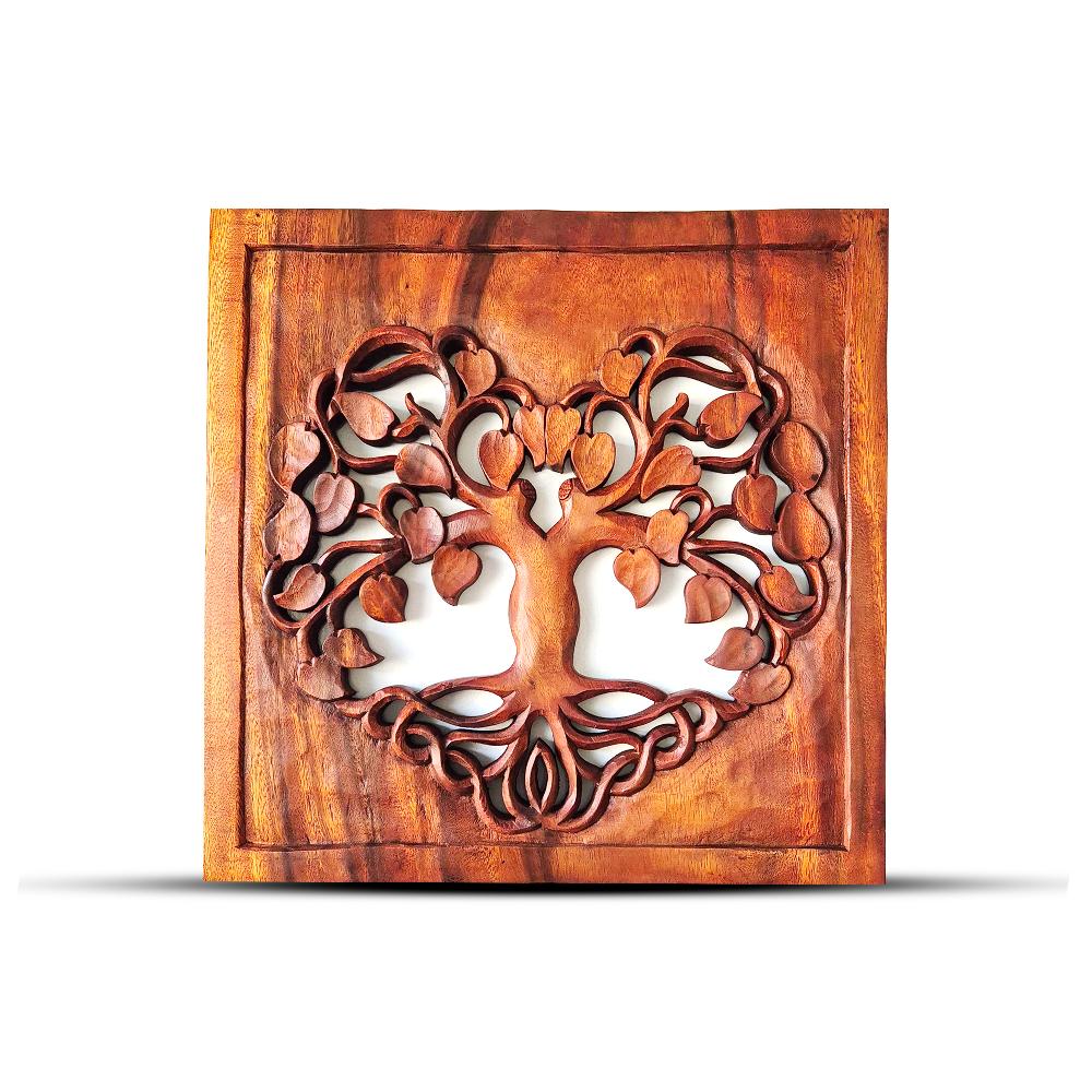 Square Tree of Life - Heart - Panel 40x40cm
