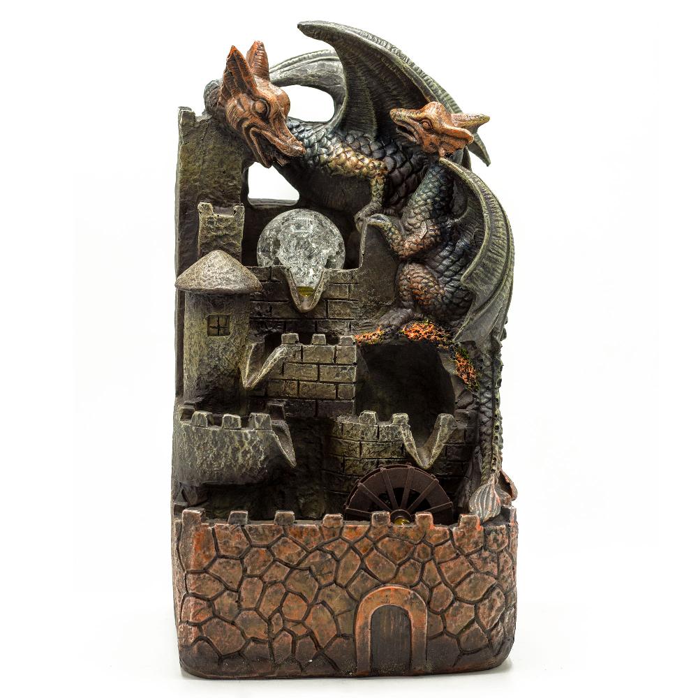 Tabletop Water Feature - 35cm - Dragons Crystal Ball & Water Wheel