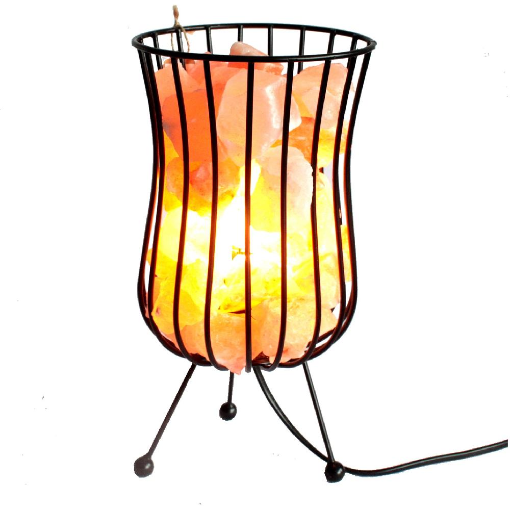 Tall Salt Rock Brazier Pink Salt Chunks Cable & Bulb