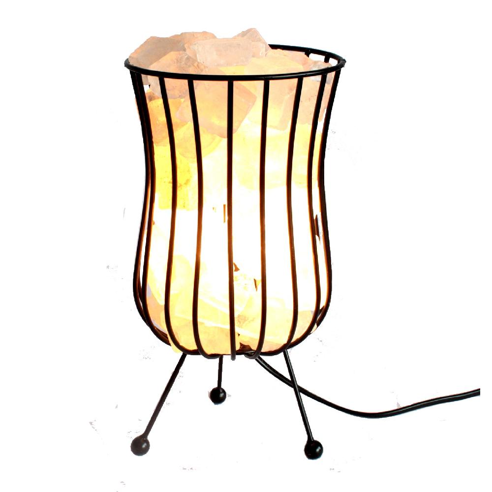 Tall Salt Rock Brazier White Salt Chunks Cable & Bulb