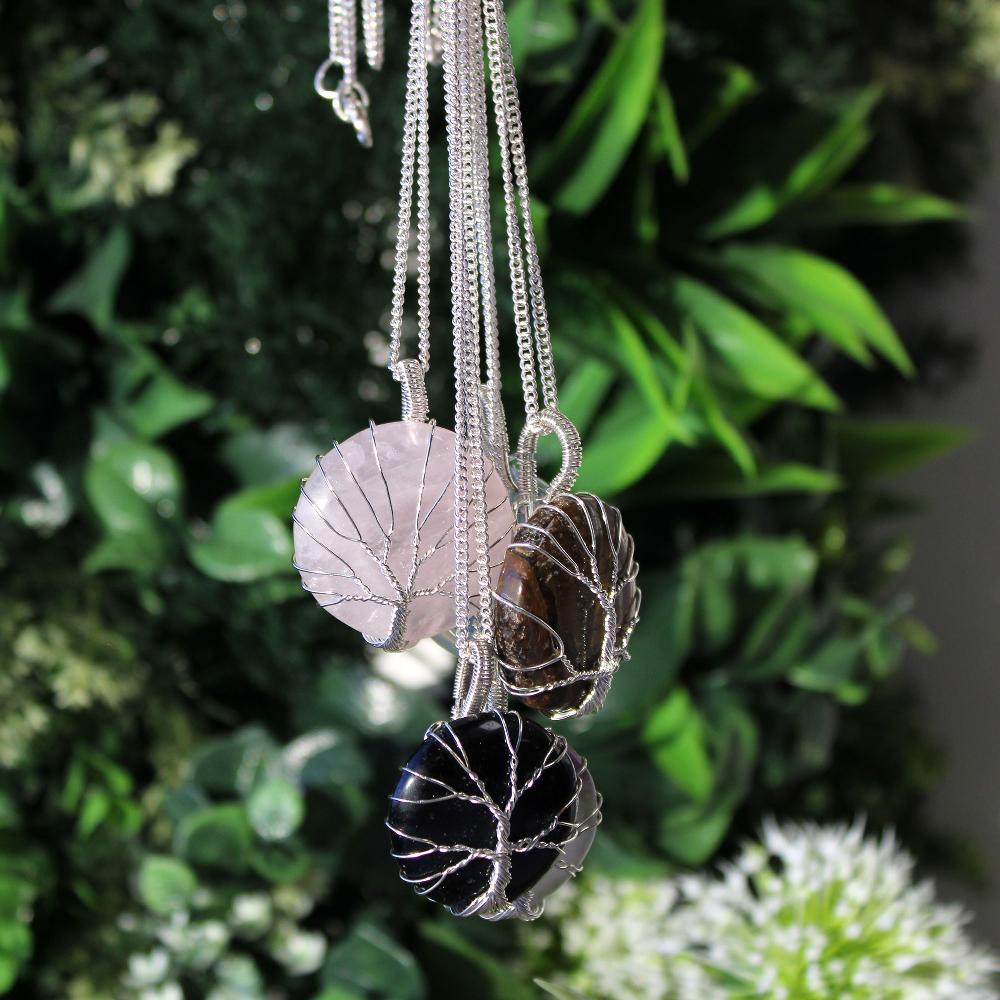 Tree Of Life Gemstone Necklace - Black Onyx