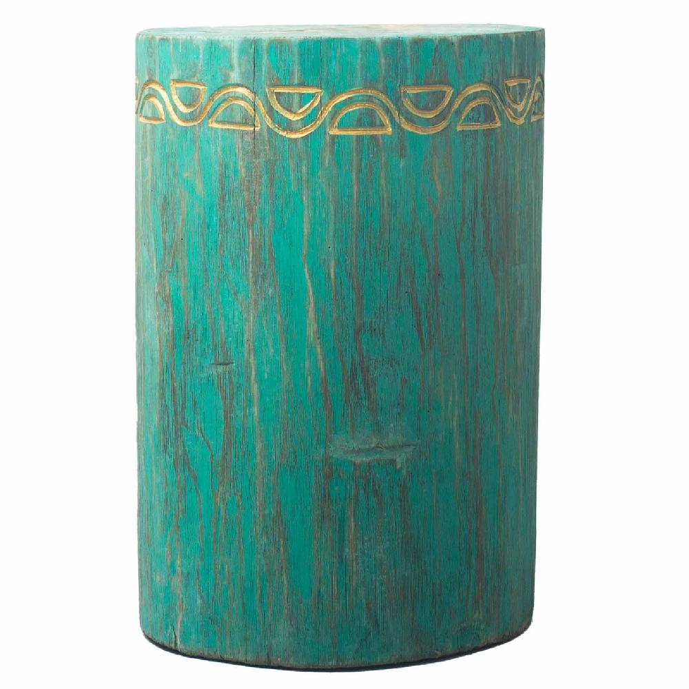 Tribal Stool / Table - Albasia - Turquoise