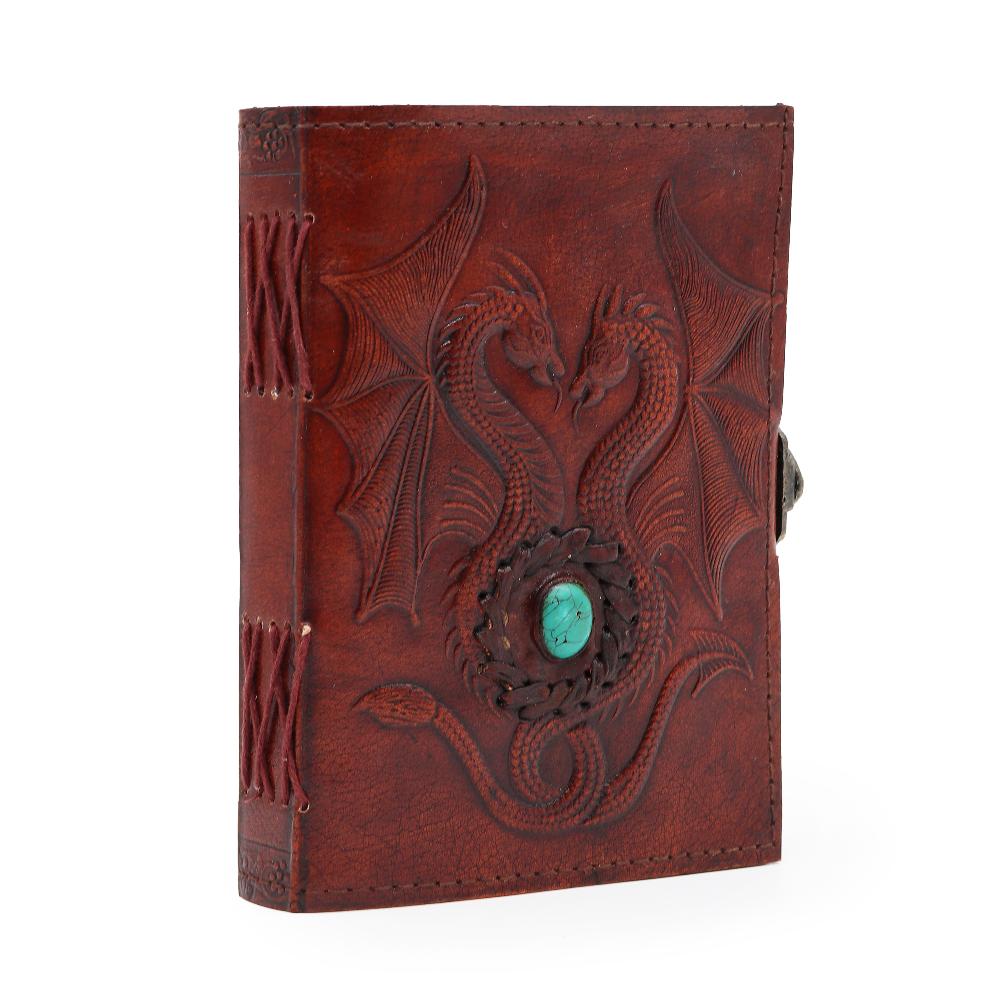 Two Dragons- Esoteric Notebook - Red Tan- 200 pages Stich Edge- 17.5x12.5x3cm