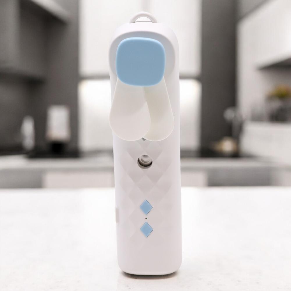 White Nano Mist Face Fan & Spray - USB Chargable