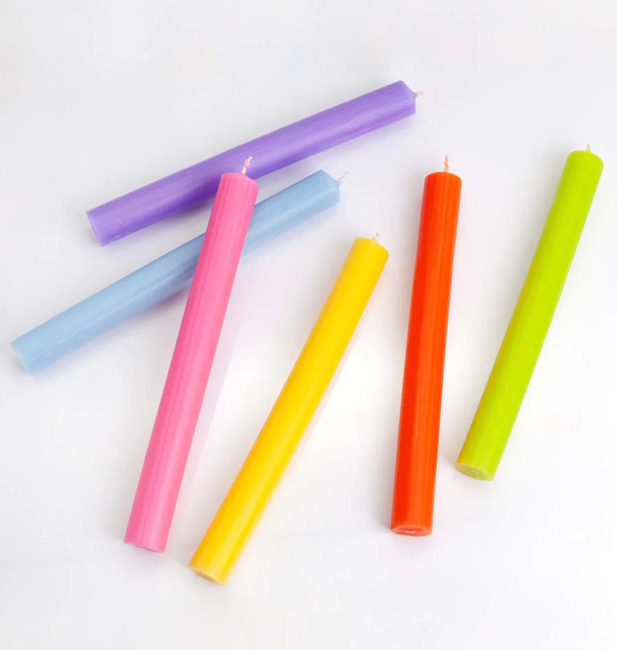 100x Bulk Solid Colour Dinner Candles - Rustic Deep Pink