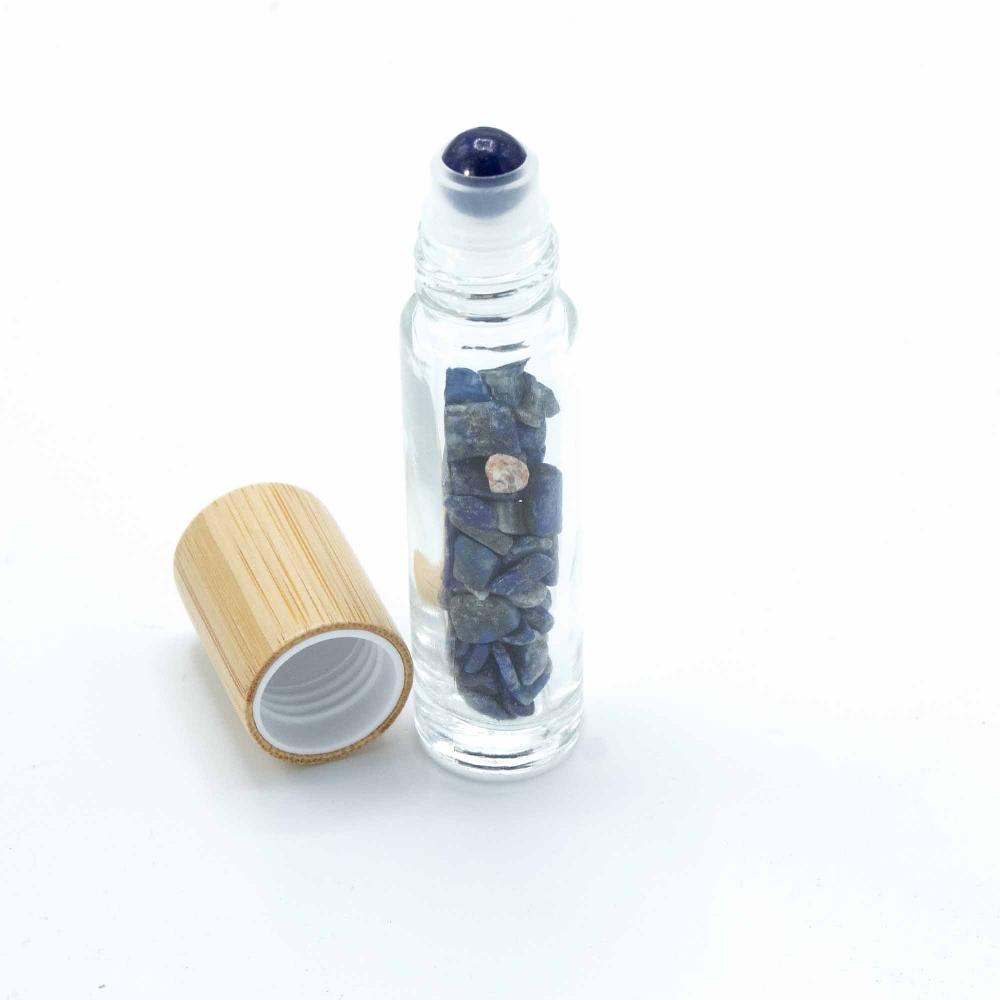 10x Gemstone Essential Oil Roller Bottle - Sodalite - Wooden Cap