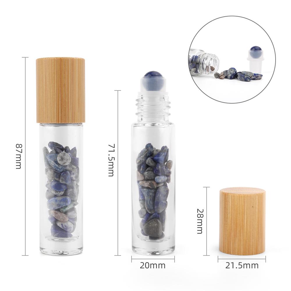 10x Gemstone Essential Oil Roller Bottle - Sodalite - Wooden Cap