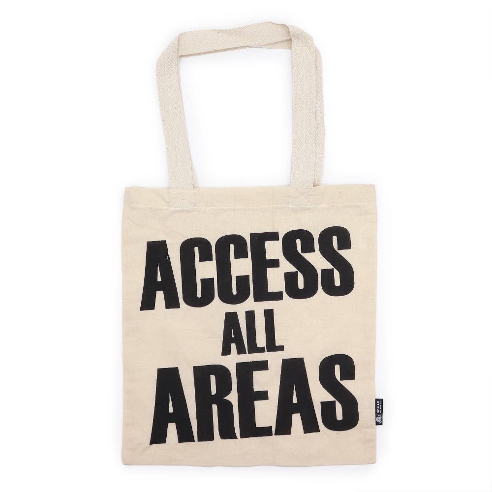 10x Iconic Basic Tote Bag - ACCESS ALL AREA - (40x36cm) - Natural 4oz