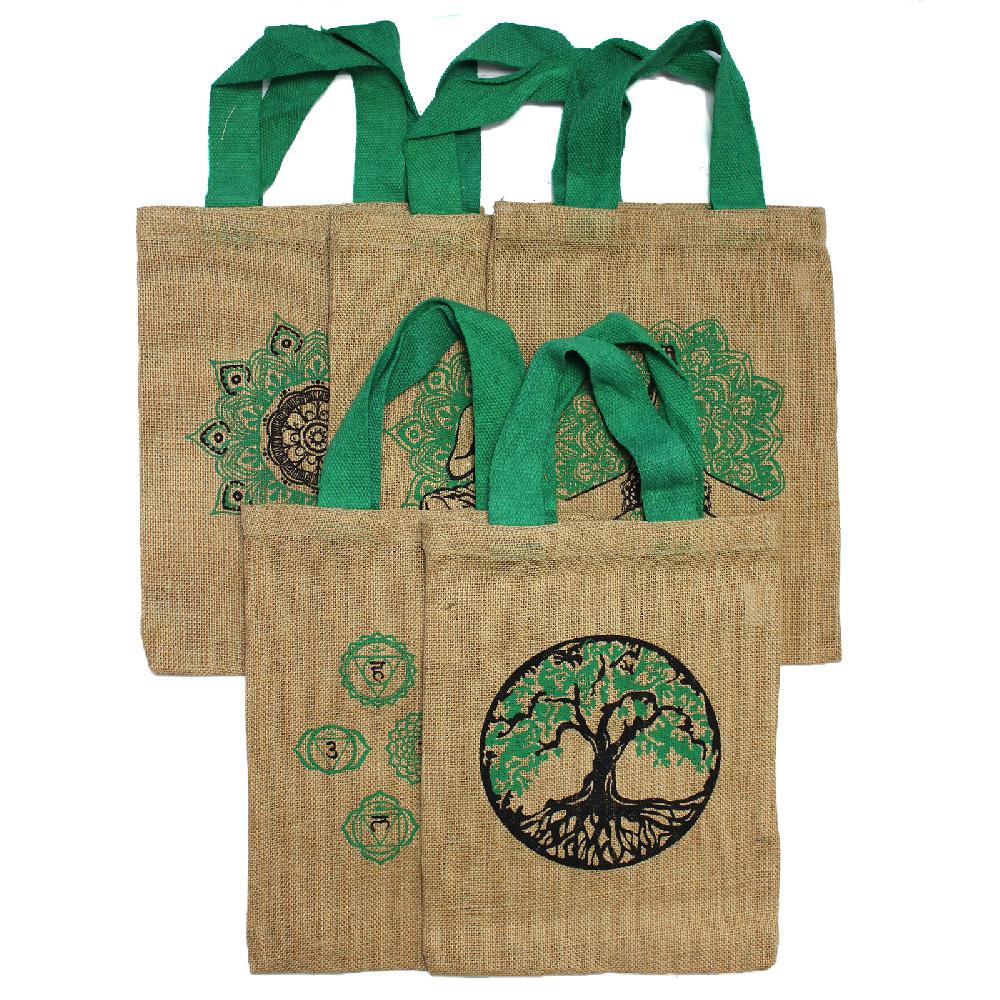 10x Jute Tote Bag - 5 assorted mystic designs