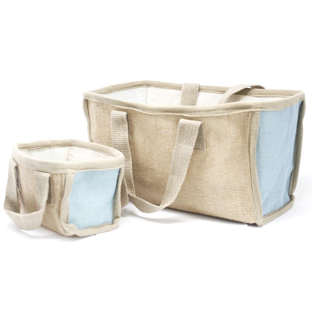 10x Lrg Shopping Basket - 33x18x20cm - Nat