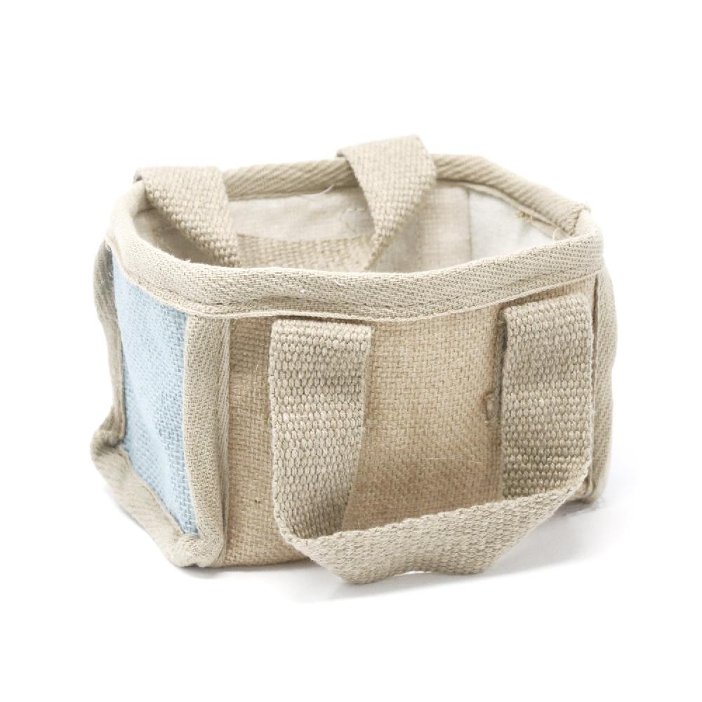 10x Mini Shopping Basket - 16x10x12cm - Teal