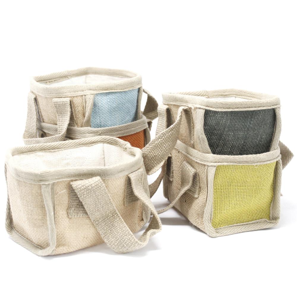 10x Mini Shopping Basket - 16x10x12cm - Turmeric