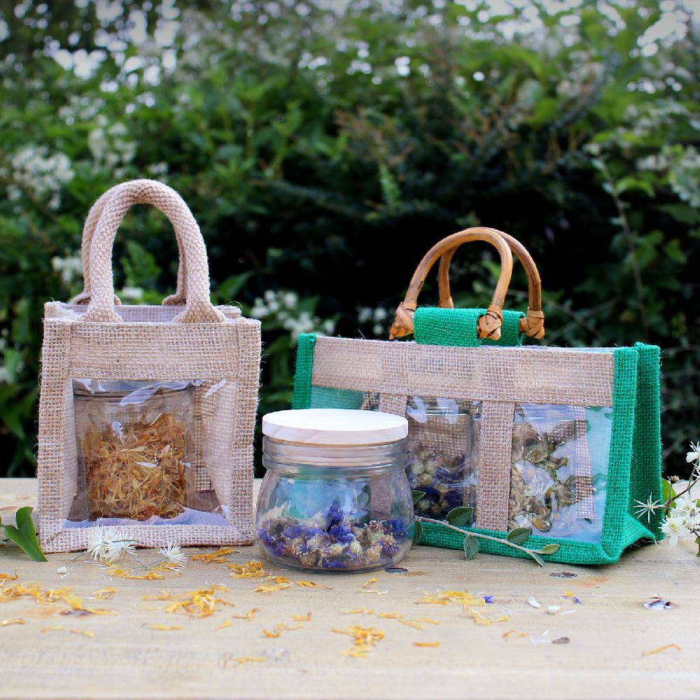 10x One Window Jar & Gift Bag 12x12x13cm