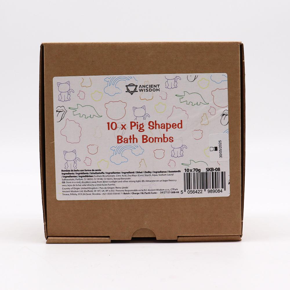10x Pig Bath Bomb 70g - Vanilla Cup Cake