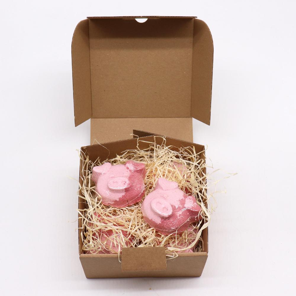 10x Pig Bath Bomb 70g - Vanilla Cup Cake