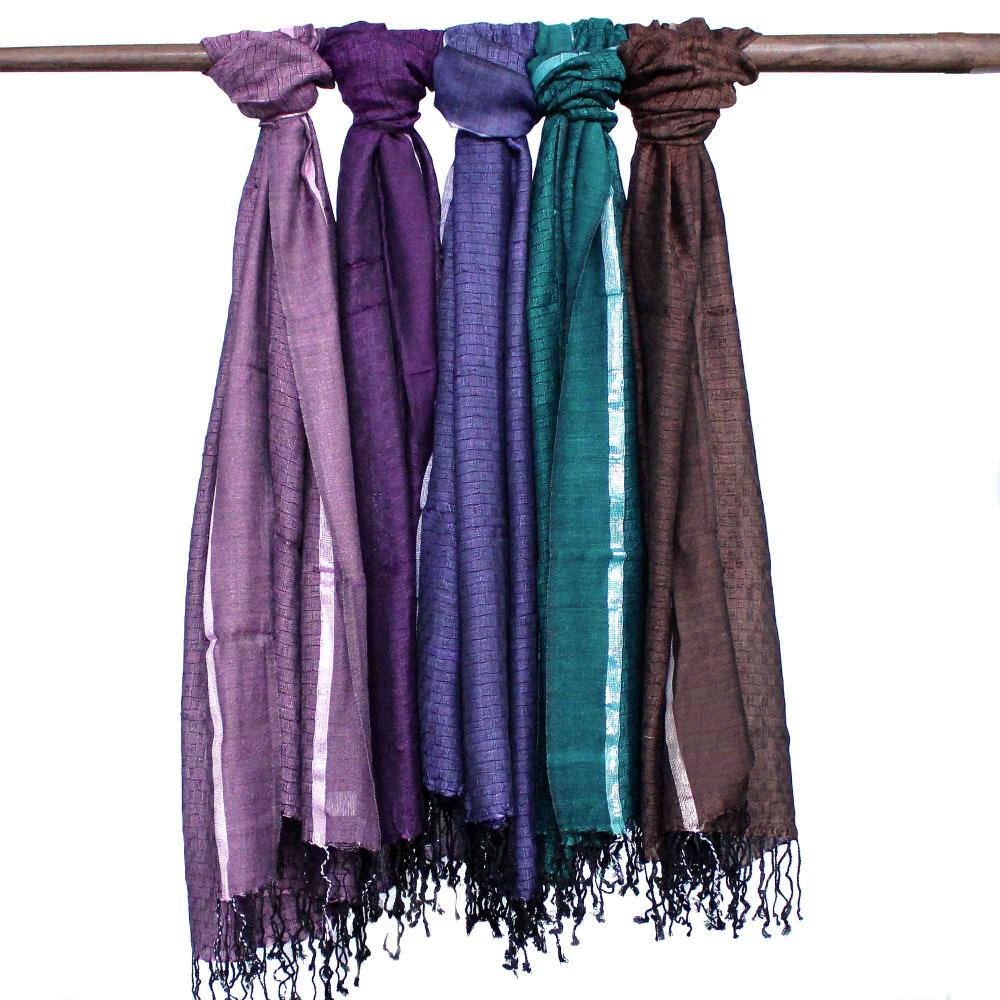 10x Varanasi Scarves - 56x183cm - Random Wild Green