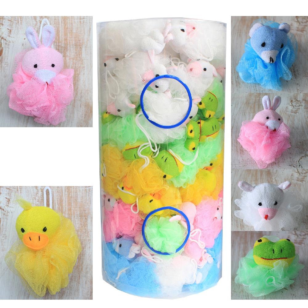 120x Cotton Animal Scrunchies 5 Asst (display Tube) - 27gm