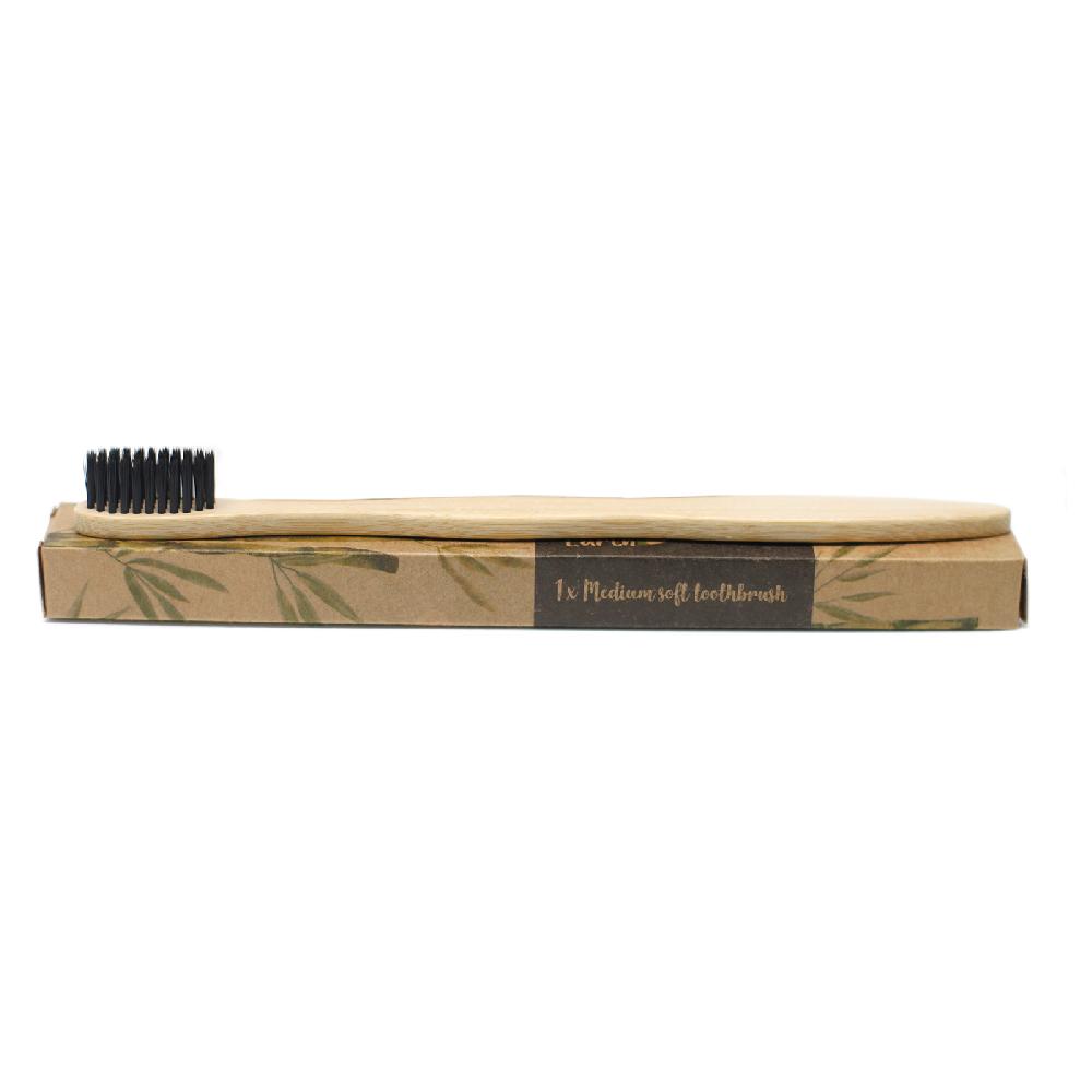 12x Bamboo Toothbrush - Charcoal Medium Soft
