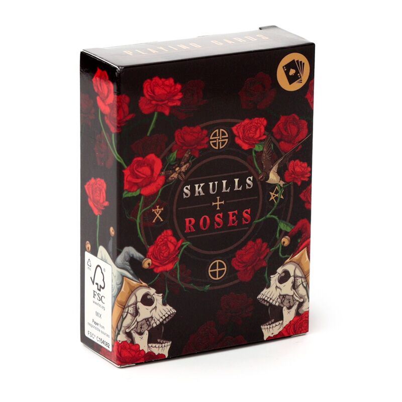 12x Box Of 12 Skulls And Roses Standard Playing Card Deck
