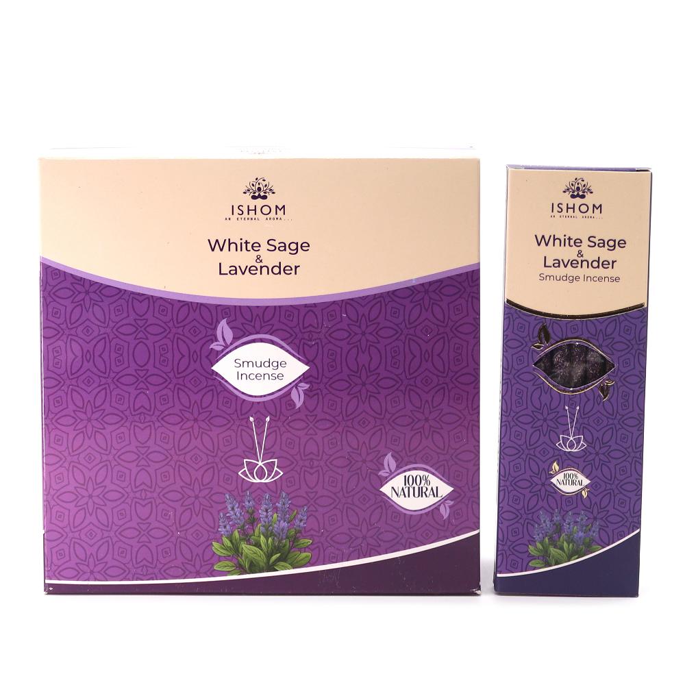 12x Ishom Smudge Incense - White Sage & Lavender