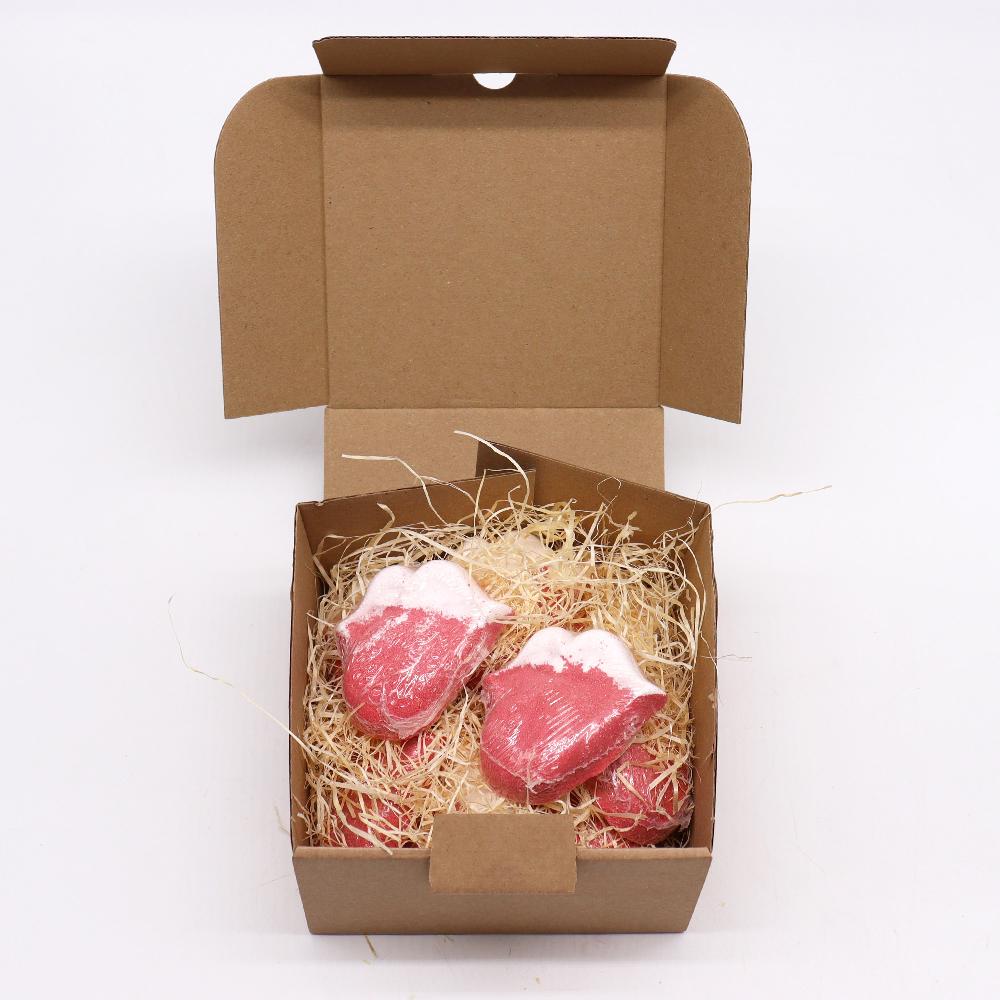 12x Lips Bath Bomb 60g - Raspberry & Pomergranate
