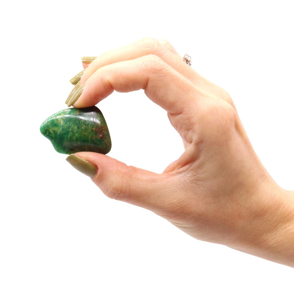 12x Medium African Tumble Stone - Green Quartz
