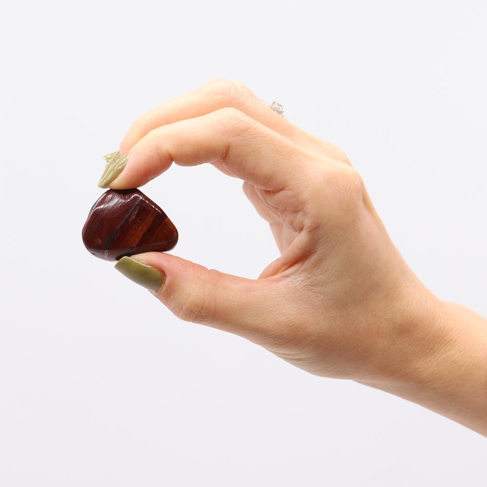 12x Medium African Tumble Stone - Tiger's Eye - Red