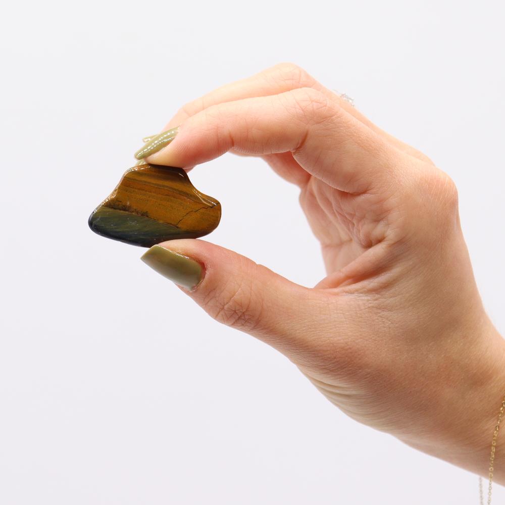 12x Medium African Tumble Stone - Tigers Eye - Blue