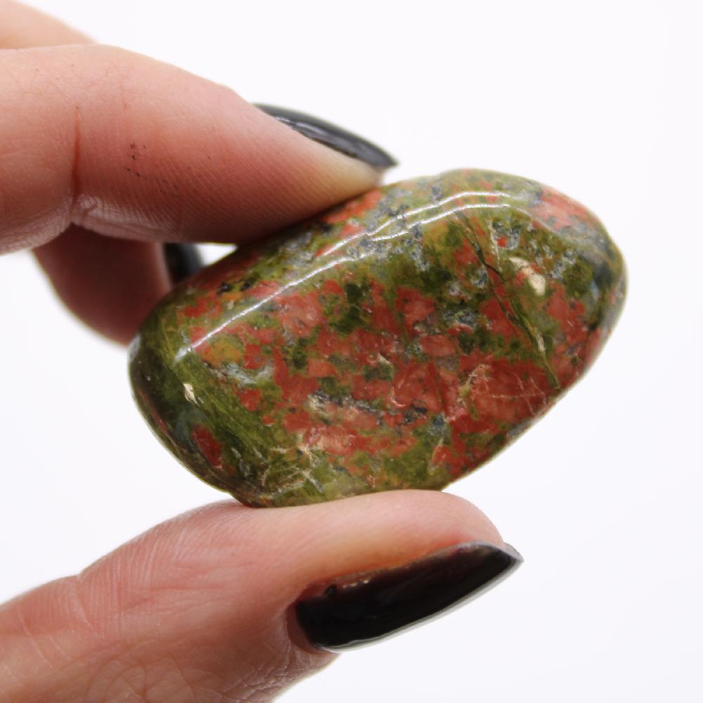 12x Medium African Tumble Stone - Unakite