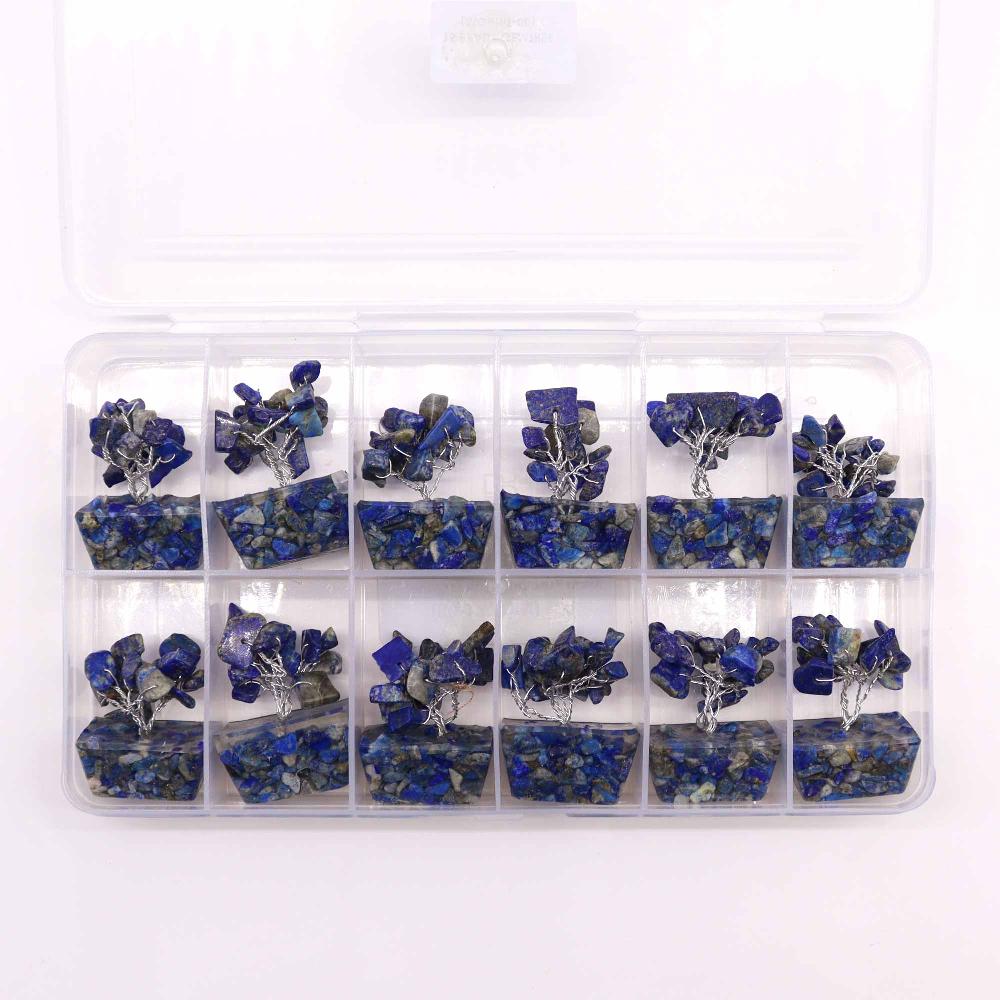 12x Mini Gemstone Trees On Orgonite Base - Sodalite (15 Stones)