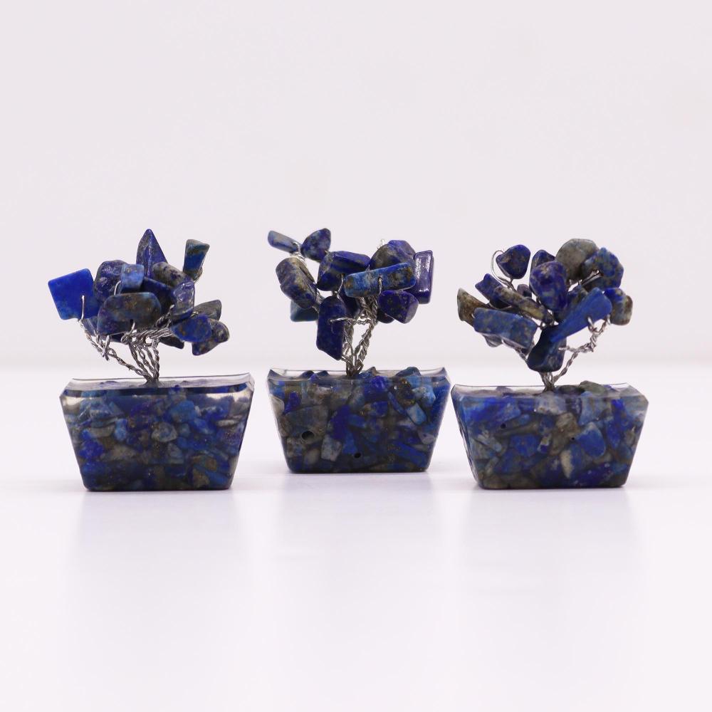 12x Mini Gemstone Trees On Orgonite Base - Sodalite (15 Stones)