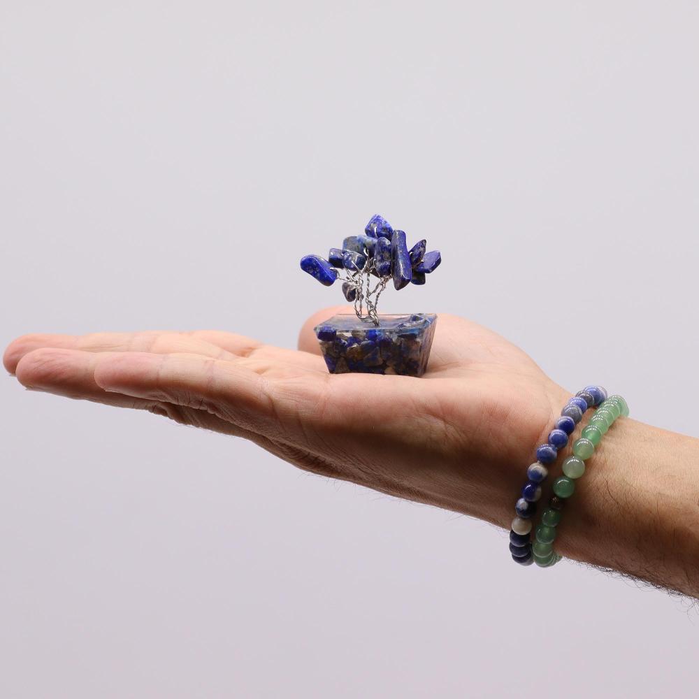 12x Mini Gemstone Trees On Orgonite Base - Sodalite (15 Stones)