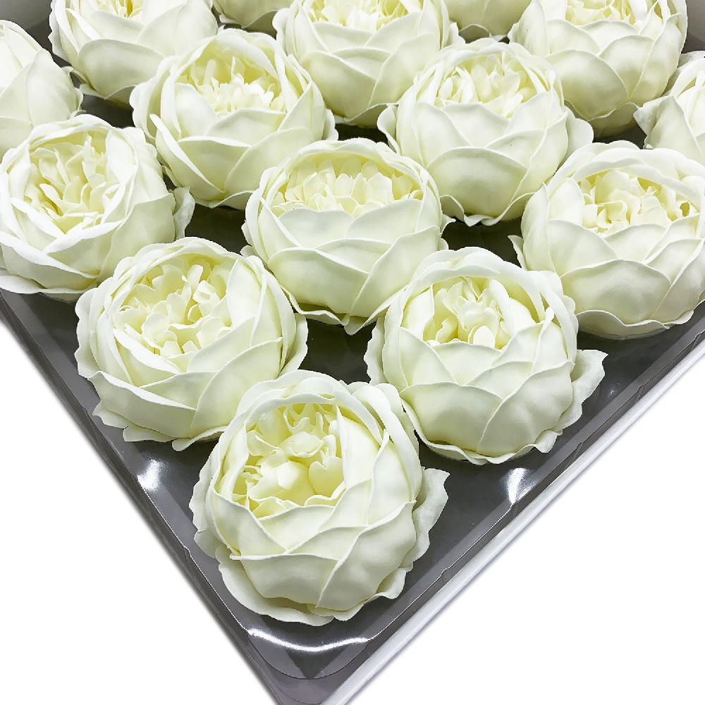 16x Craft Soap Flower - Ext Large Peony - Ivory