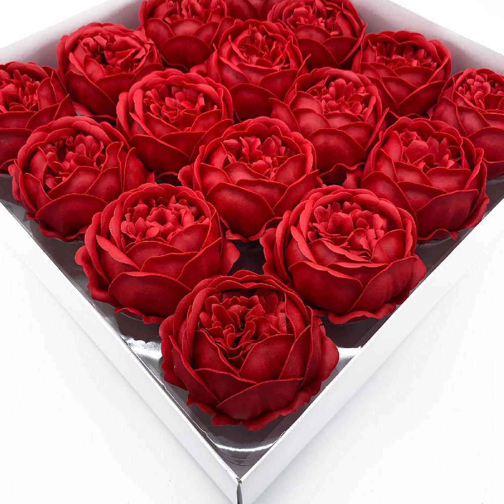 16x Craft Soap Flower - Ext Large Peony - Red