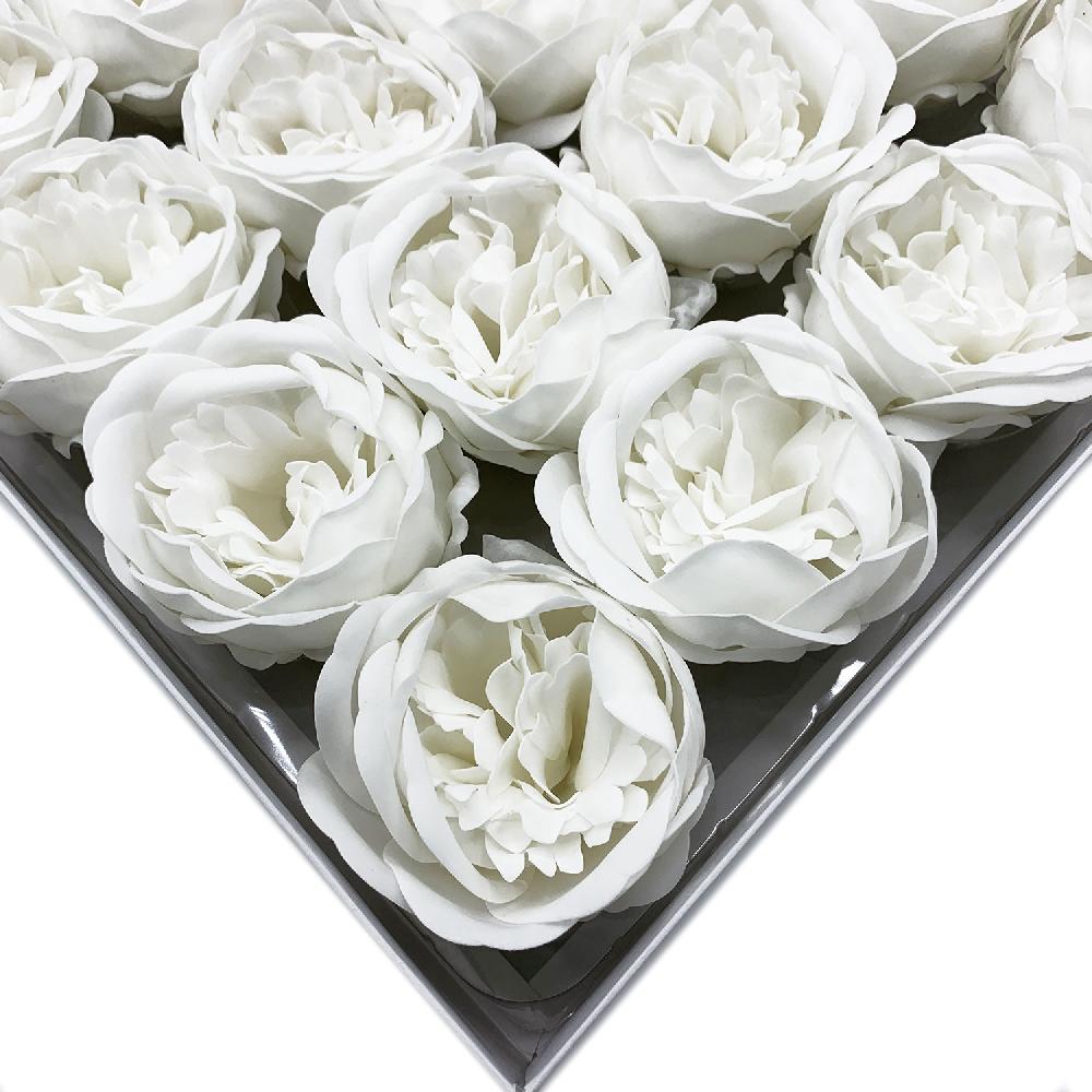 16x Craft Soap Flower - Ext Large Peony - White