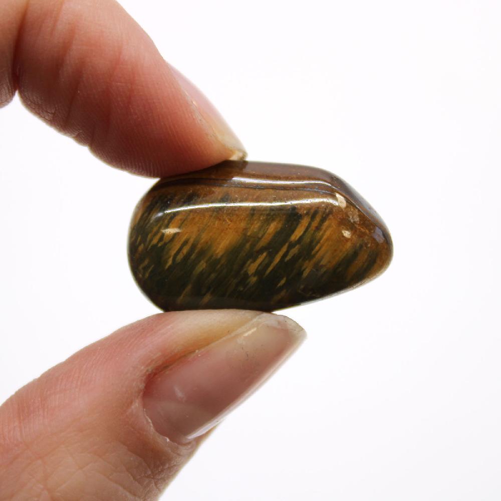 24x Small African Tumble Stone - Tigers Eye - Varigated