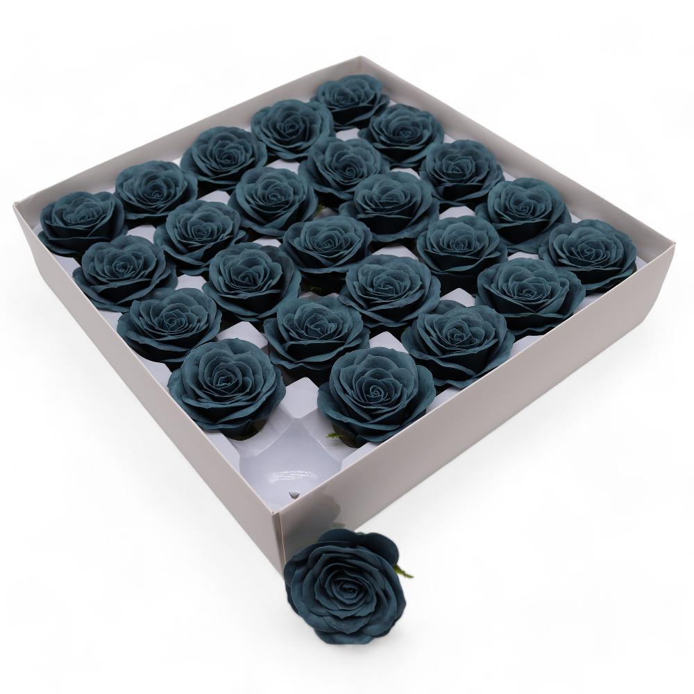 25x Craft Soap Flower - Lrg (7-Layer) Vintage Rose - Ironhead Teal